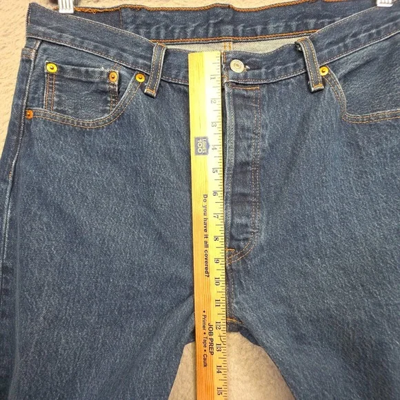 Levis 501 Jeans Mens 38x32 Blue Original Fit Button Fly Medium Wash Denim 35x29